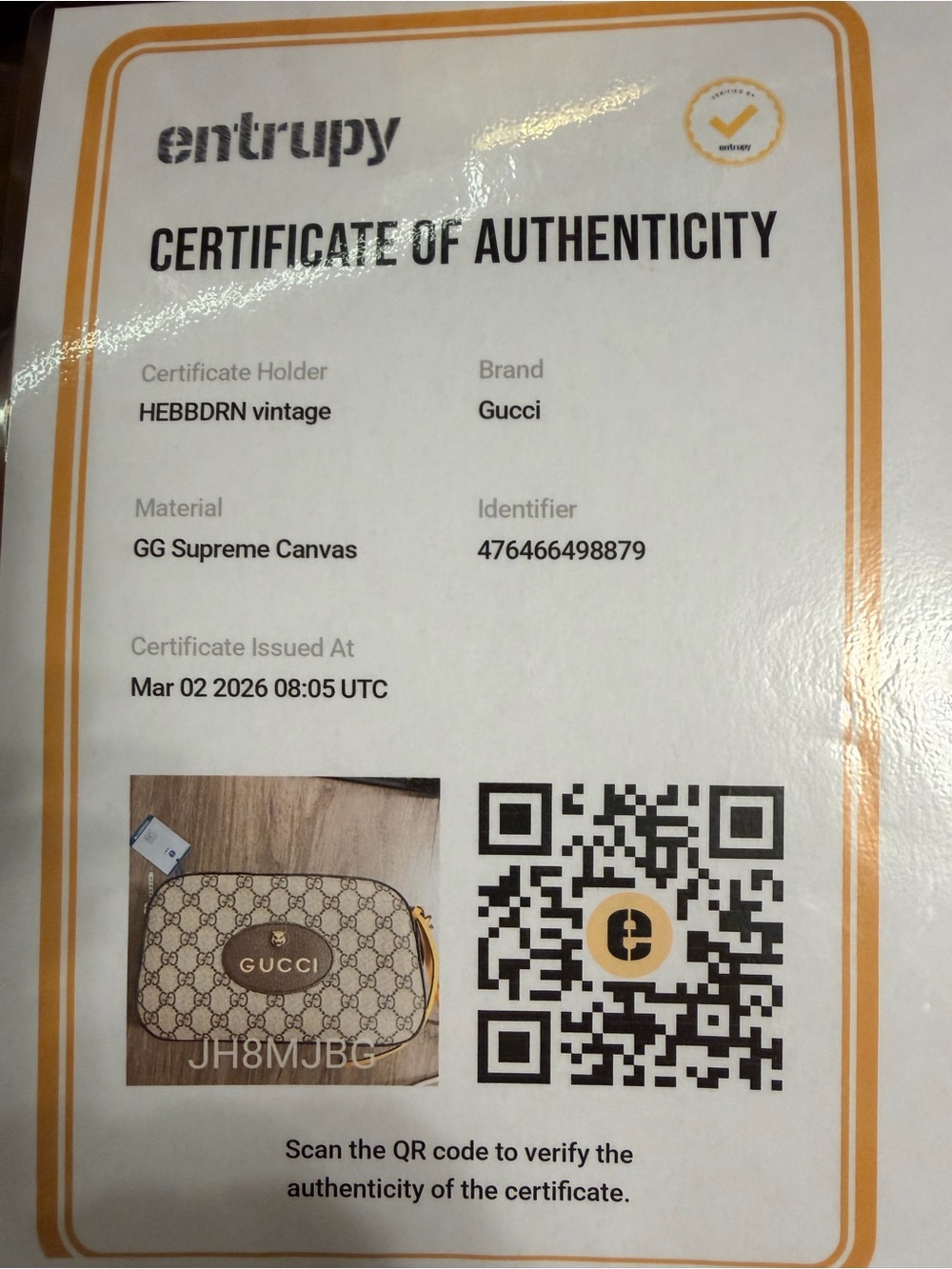 Gucci Neo Vintage GG Supreme Messenger Bag with COA - Picture 11 of 11